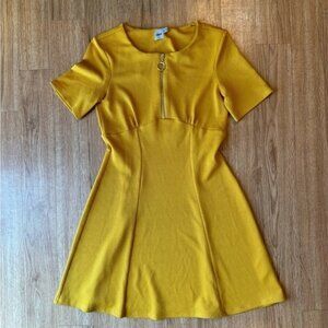 ASOS Textured Skater Dress with Zip Detail